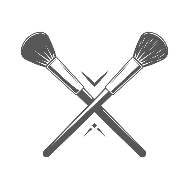 化妆刷孤立在白色背景图片下载