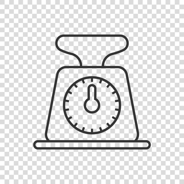 浴室体重秤图标在平坦的风格。孤立背景上的质量测量矢量图。超重标识的经营理念。图片下载