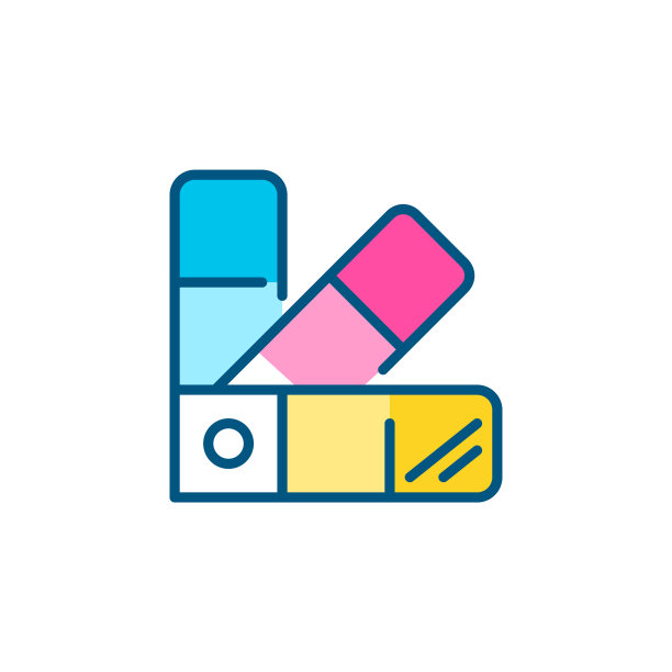 活页夹上的色板。像素完美，可编辑的笔画彩色线条图标图片下载