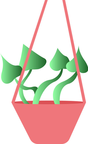 室内植物在空中图标卡通风格图片下载