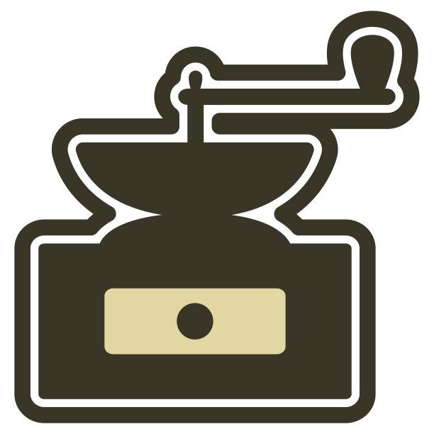 咖啡研磨机图标。传统的设计元素图片下载