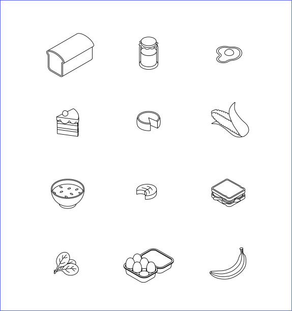 等距食品和饮料套装图片下载