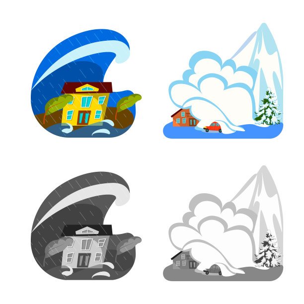 孤立物体天气和遇险图标图片下载