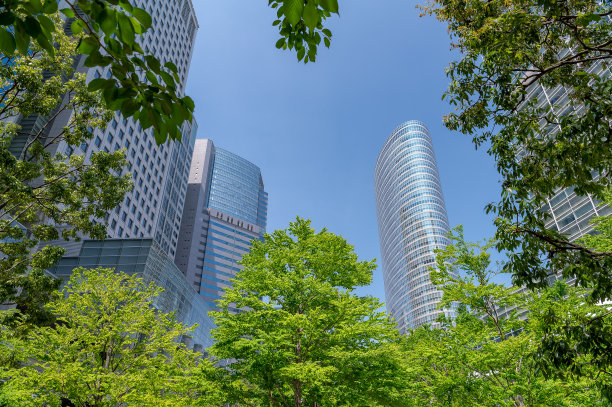 东京品川区商业区的城市景观图片下载