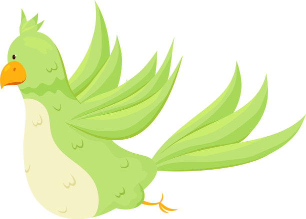 可爱快乐的绿色鹦鹉正飞离丛林图片下载