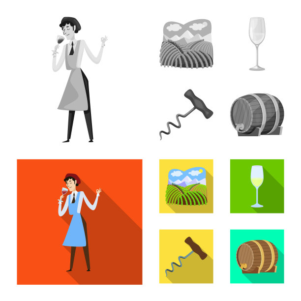 农场和葡萄园标志集图片下载