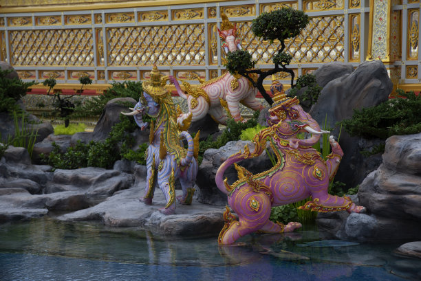 喜玛班动物动物雕像在泰国的仪式图片下载