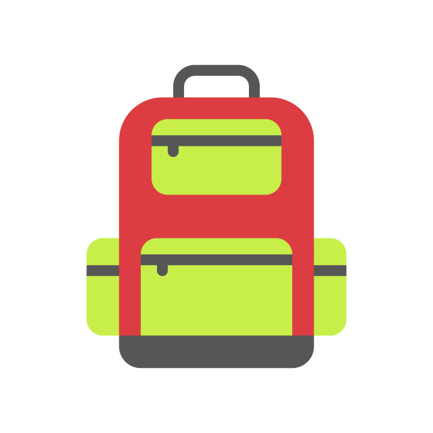 书包回到学校平面设计图标图片下载