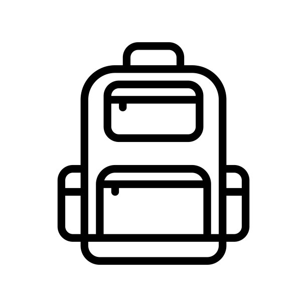 返校季书包线条设计图标图片下载