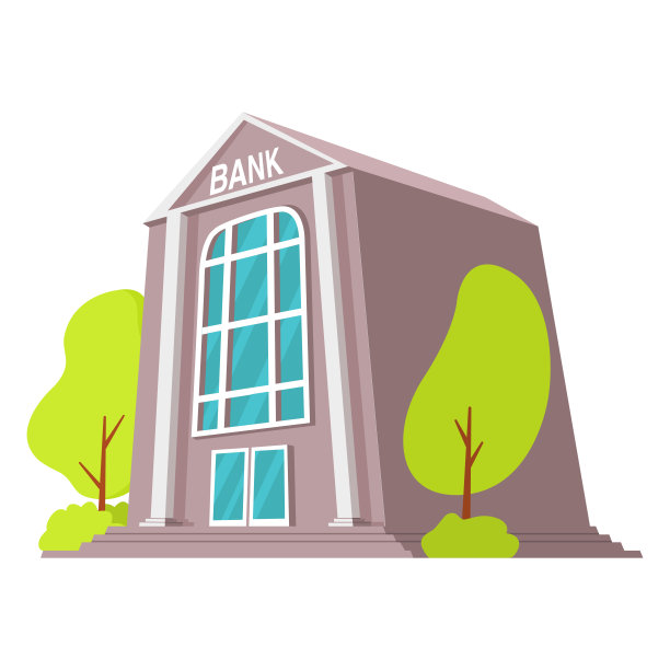 银行大楼。平面风格的矢量插图。金融的房子。图片下载