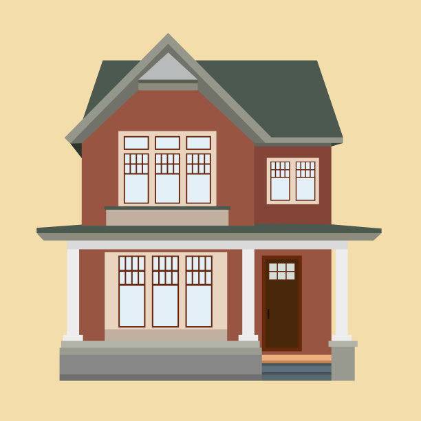 两层楼的矢量图图片下载