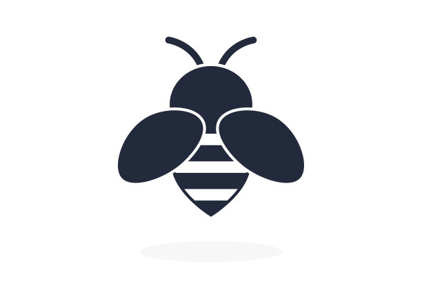 蜜蜂图标。矢量插图。平的风格元素。图片下载