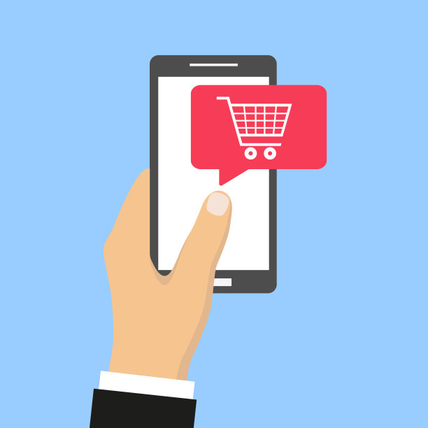 手机上的在线商店概念。在线购物。图片下载