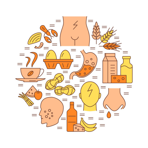 食品敏感性圆概念海报模板图片下载