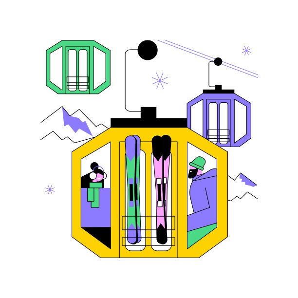 电缆运输抽象概念矢量插图。图片下载