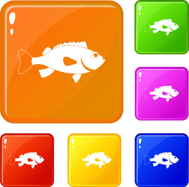 海鲈鱼图标设置颜色图片下载