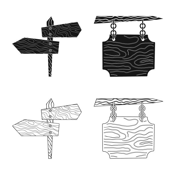 原始和森林标志集图片下载