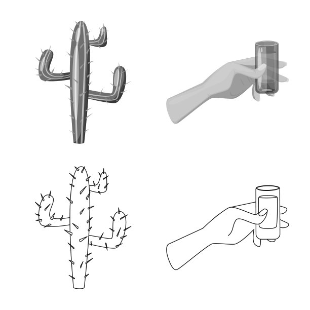 孤立的对象咖啡馆和拉丁标志收集图片下载