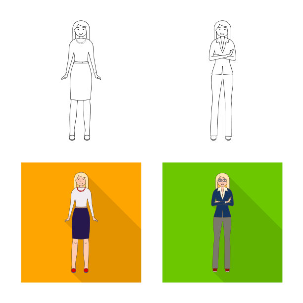 设计姿态和情绪标志集图片下载