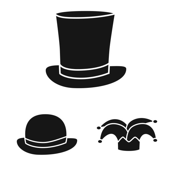 孤立的对象无帽和贝雷帽图标图片下载