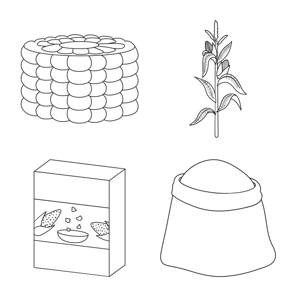 孤立对象农场和作物标志集农场图片下载