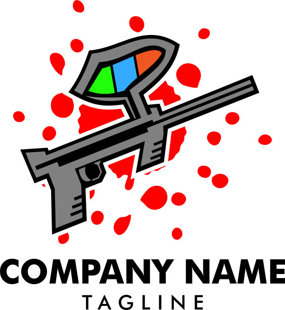 彩弹枪标志模板设计图片下载