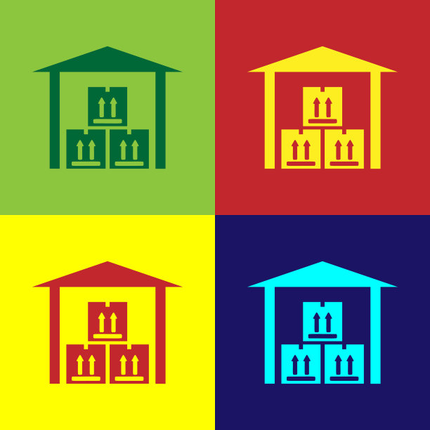 颜色仓库图标孤立的颜色背景图片下载