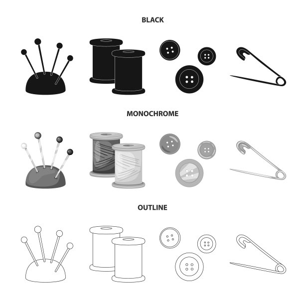 孤立物体工艺和手工符号集图片下载