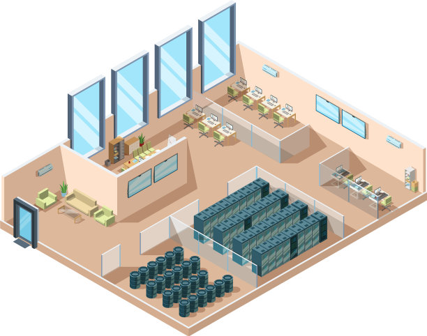 数据中心计算机服务器机房内部图片下载