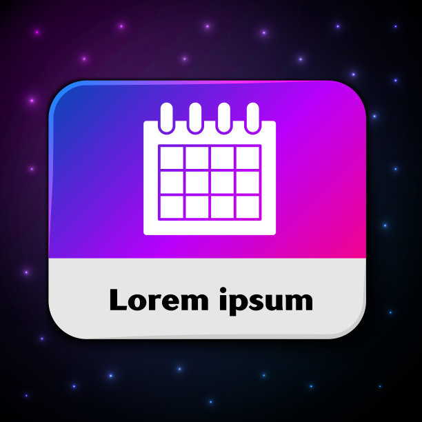 白色日历图标孤立在黑色背景图片下载