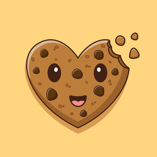 心形卡通饼干，矢量卡通插图，卡通剪贴画图片下载