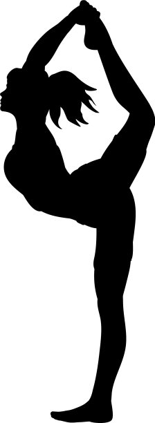 轮廓女孩瑜伽姿势锻炼灵活性图片下载