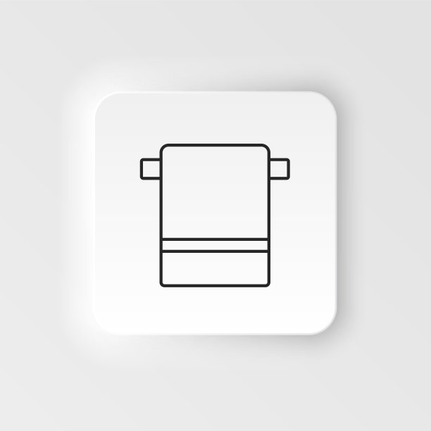 浴巾，沙滩巾图标。简单的元素插图自然概念。浴巾，沙滩巾图标。Neumorphic风格矢量图标图片下载