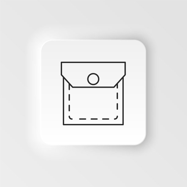 时尚服装，口袋衬衫口袋图标。简单的元素插图自然概念。时尚服装，口袋衬衫口袋图标。Neumorphic风格矢量图标图片下载