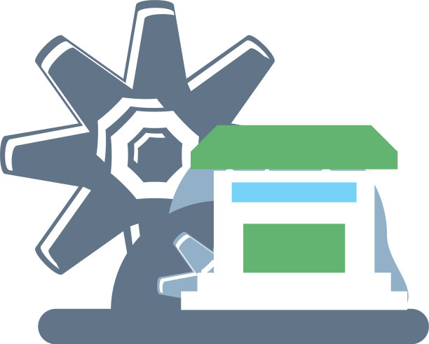 带有齿轮的房屋立面图片下载