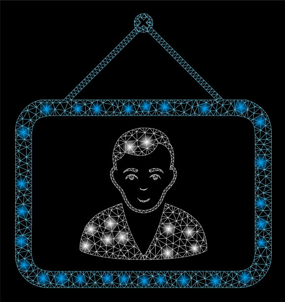 明亮的网丝框人像与光图片下载