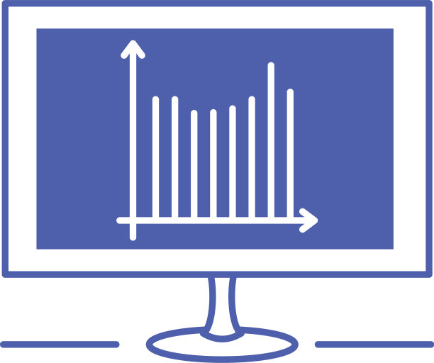 带有统计图形的计算机显示器图片下载