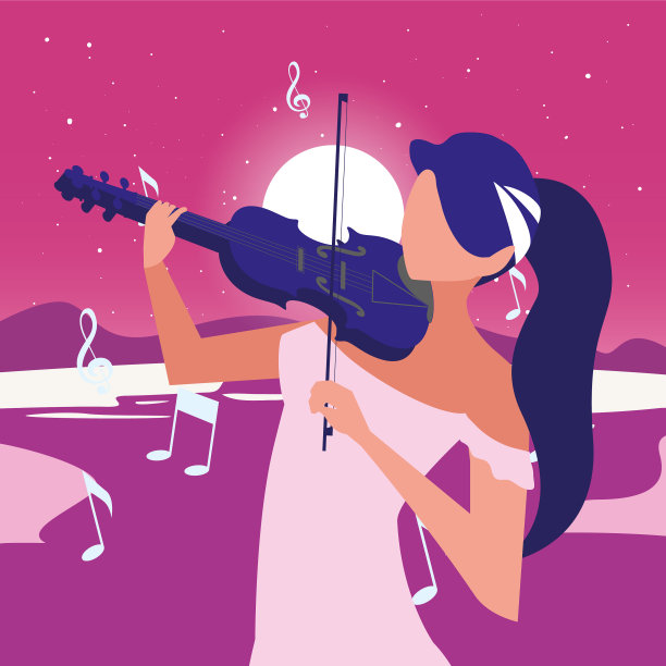 女音乐家小提琴演奏音乐图片下载