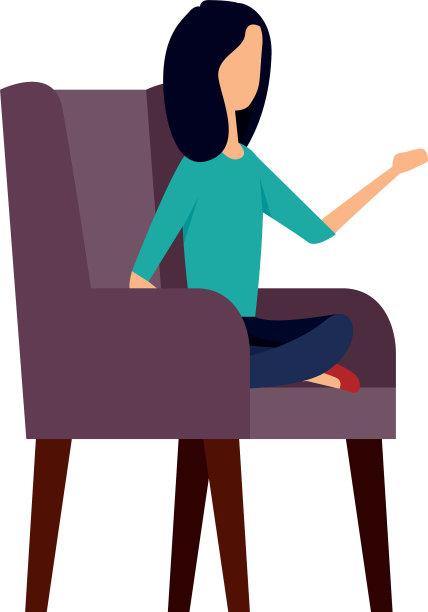 优雅的女商人坐在沙发上图片下载