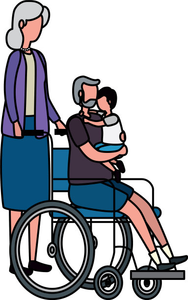 可爱的祖父母夫妇和孙子在图片下载