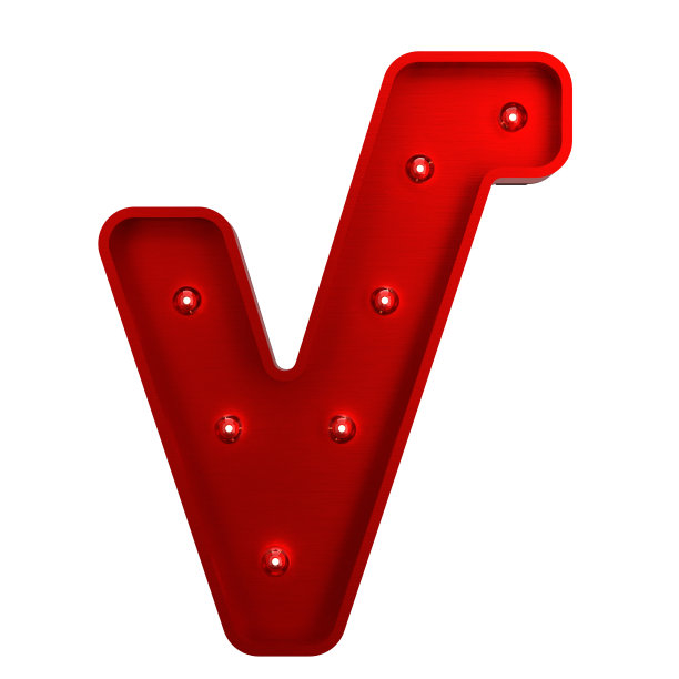 红色金属检查标志与灯泡图片下载