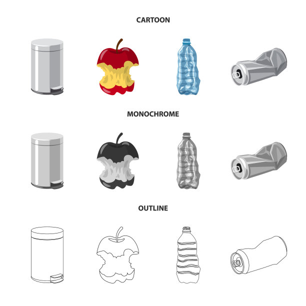 设计垃圾与垃圾符号集图片下载