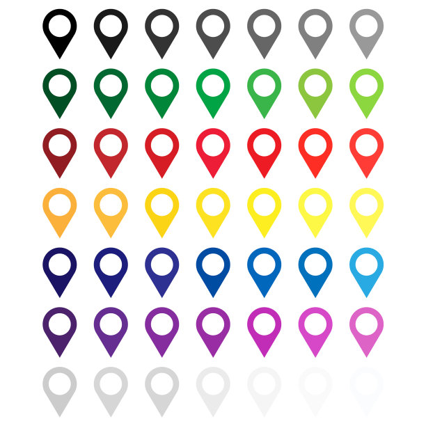 设置孤立在白色背景上的映射指针图片下载