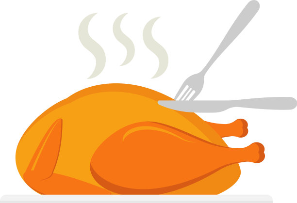 用刀叉切烤鸡图片下载