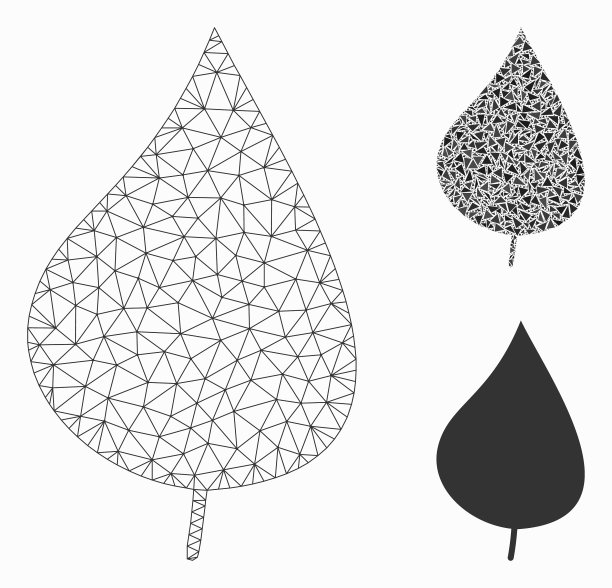 植物叶片网丝框架模型和图片下载