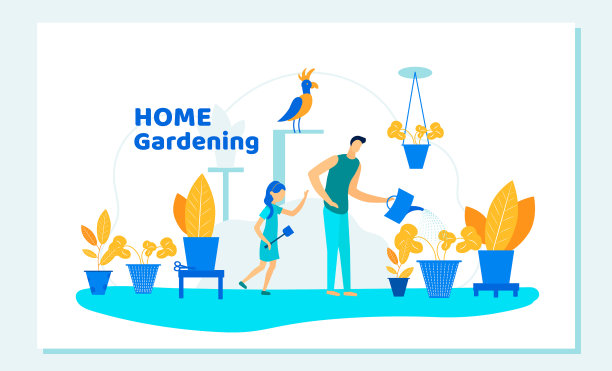 幸福的家庭父亲和女儿在家里园艺图片下载