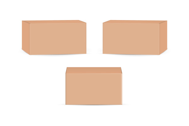 纸板箱模型隔离在白色上图片下载