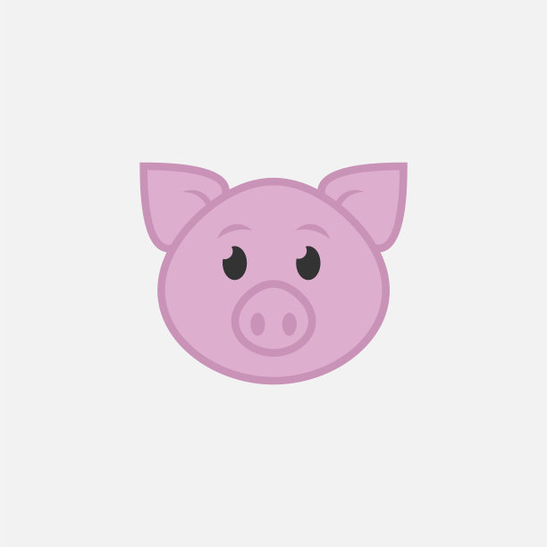猪脸图标孤立的白色背景图片下载