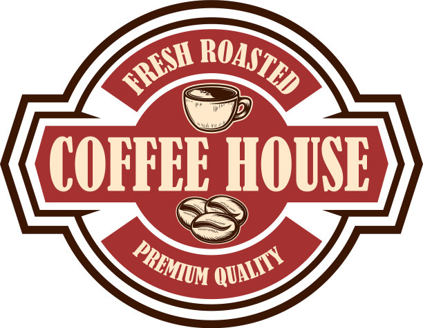 咖啡屋会徽模板设计元素图片下载