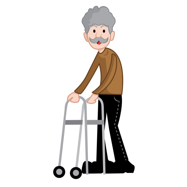 穿着运动衫的老年人走路图片下载